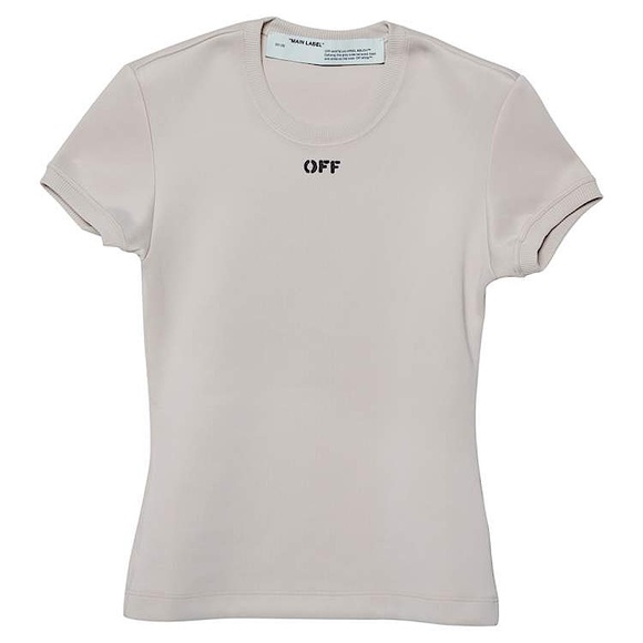 Off-White Beige Jersey Logo Top Virgil Abloh Shirt 2013 - Picture 1 of 9